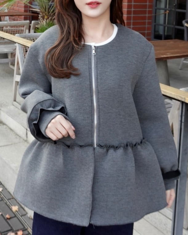 ダンボールニットペプラムジャケット | Poppedin