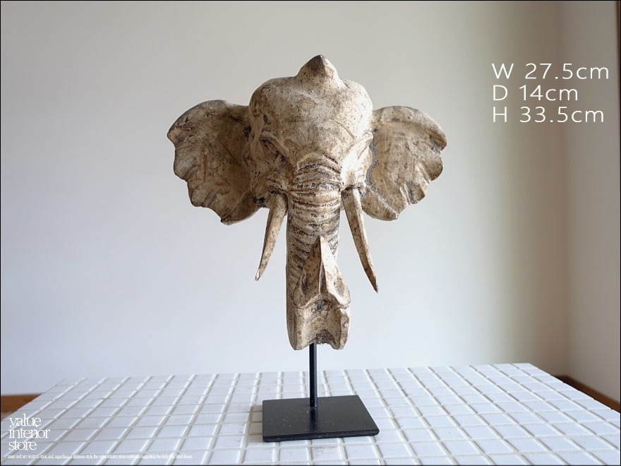 象のオブジェ ゾウ 置物 装飾 立体アート カフェ装飾 飾り デコレーション ぞう 置き物 象さん elephant W27.5xH33.5cm
