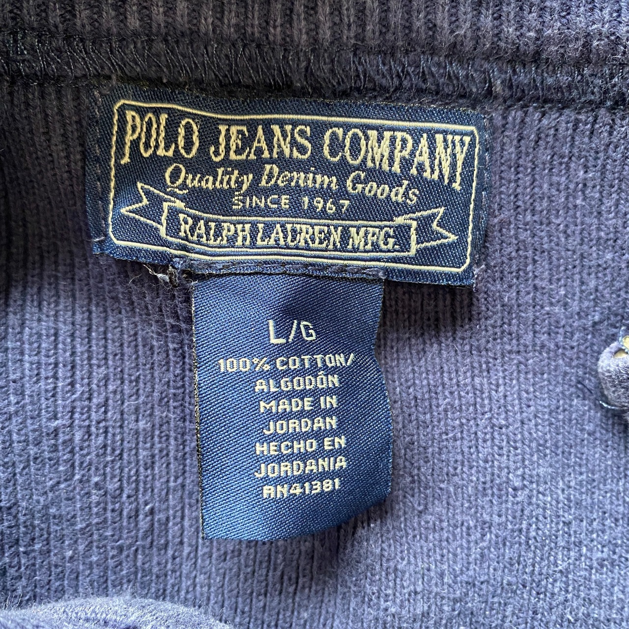 POLO JEANS COMPANY ラルフローレン ハーフジップ リブスウェット 