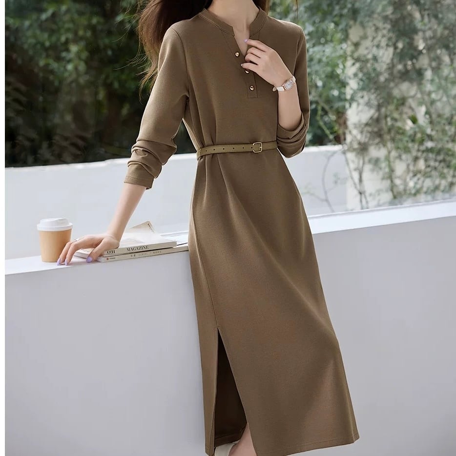 ハイウエストAラインワンピース YH9462