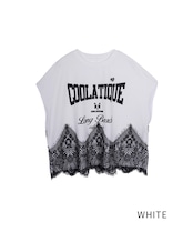 ロゴプリントレースヘムTOPS (WHITE) CQ-46087