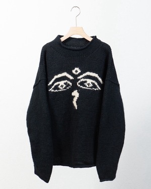 hand knitted chunky sweater "buddha eye"