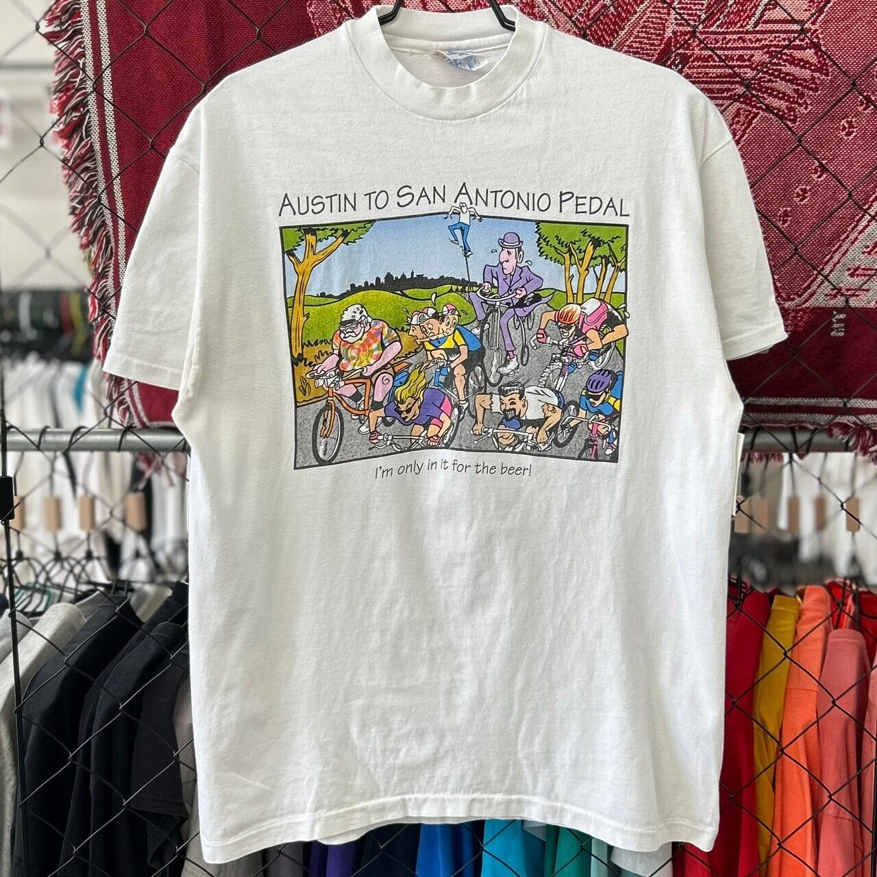 USA製 90s Hanes プリント Tシャツ 半袖 古着 ヴィンテージ-