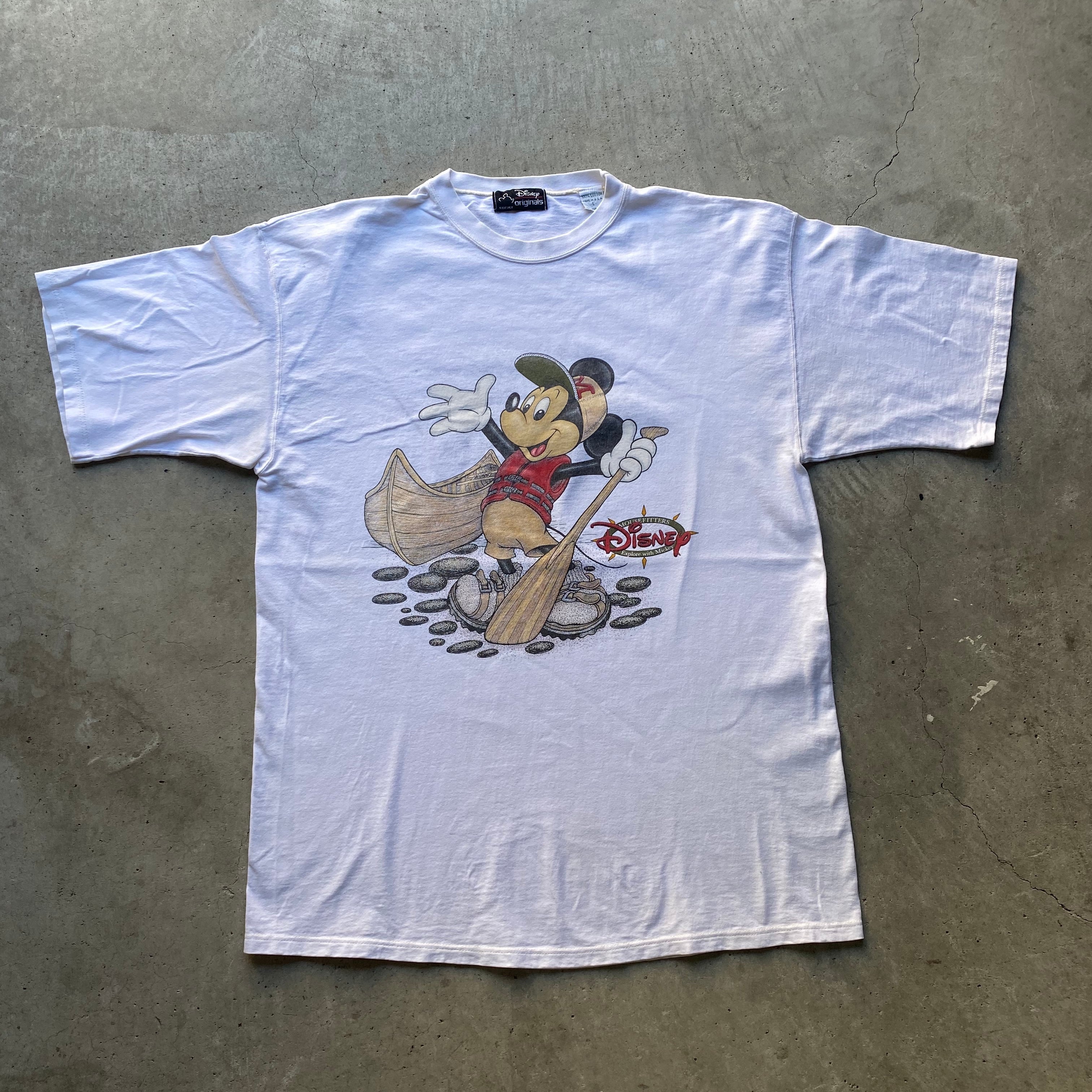 ディズニーランド アメリカ製 マルチカラー刺繍 Tシャツ ミッキーマウス