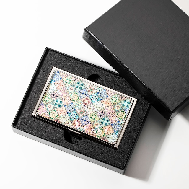 天然貝名刺カードケース（クッキーフェスティバル）螺鈿アート｜ギフト・プレゼントにおすすめ