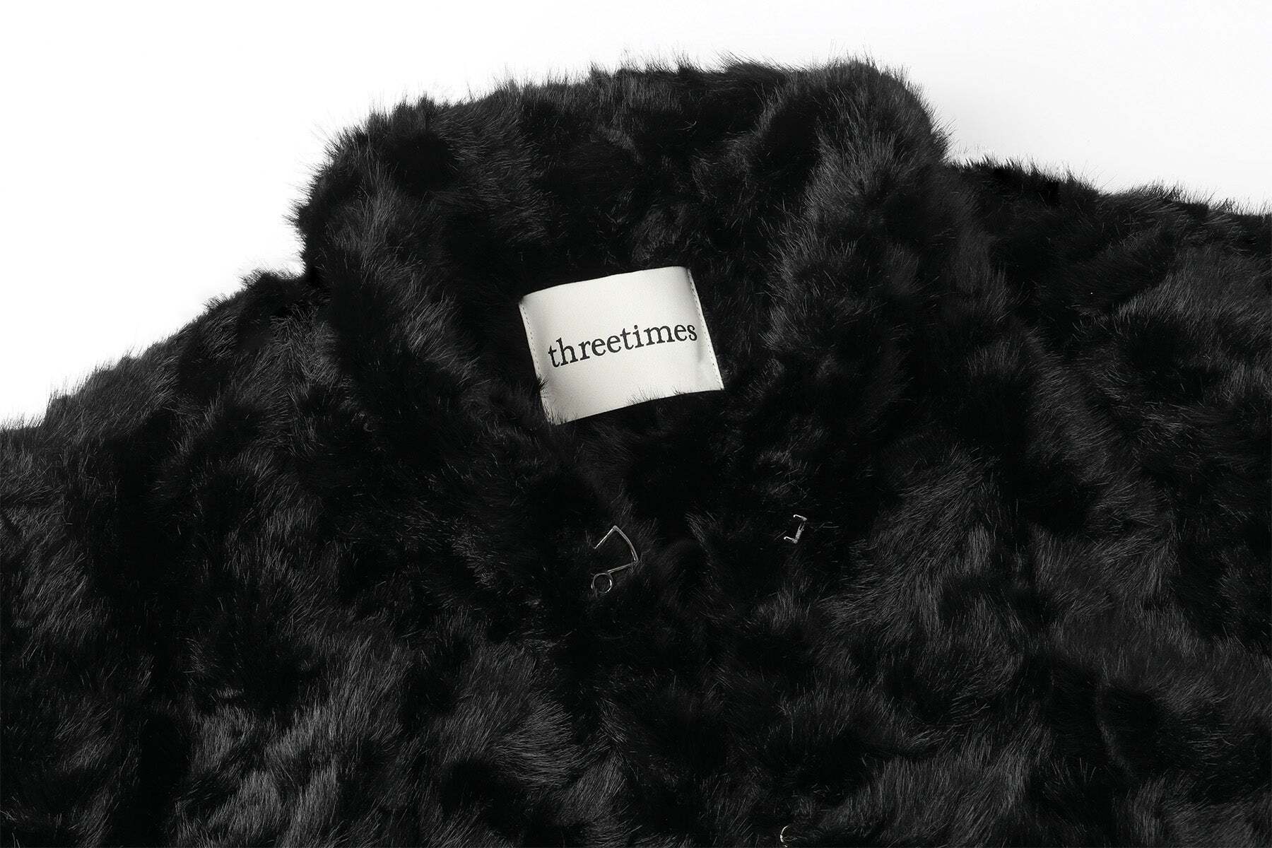 threetimes] Ribbon tie fur jacket (black) 正規品 韓国ブランド 韓国