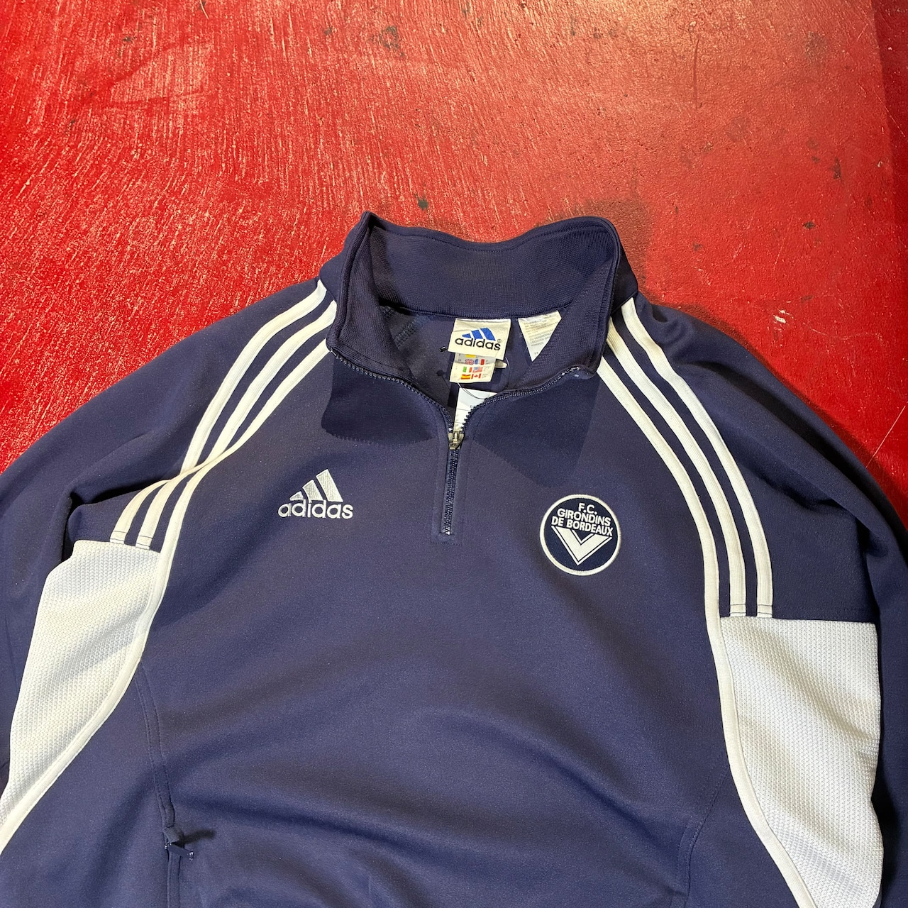 90s〜00s adidas ハーフジップトラックジャケット ネイビー アディダス