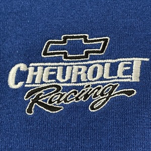 【JERZEES】シボレー レーシング CHEVROLET Racing 自動車メーカー 刺繍ロゴ ワンポイント パーカー スウェット プルオーバー フーディー M US古着