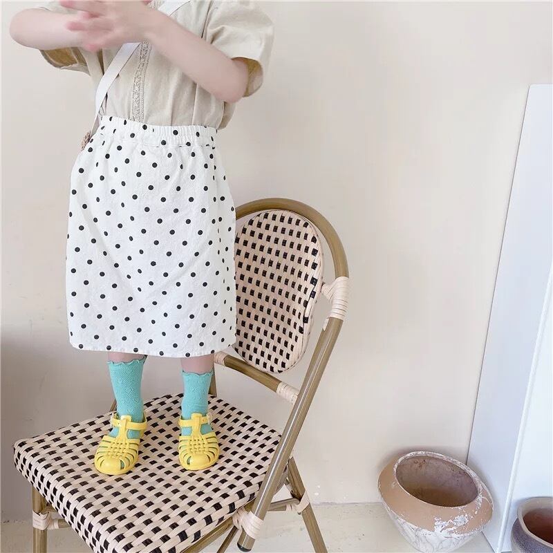 【即納】サイドスリットの水玉スカパン|海外子供服|韓国子供服