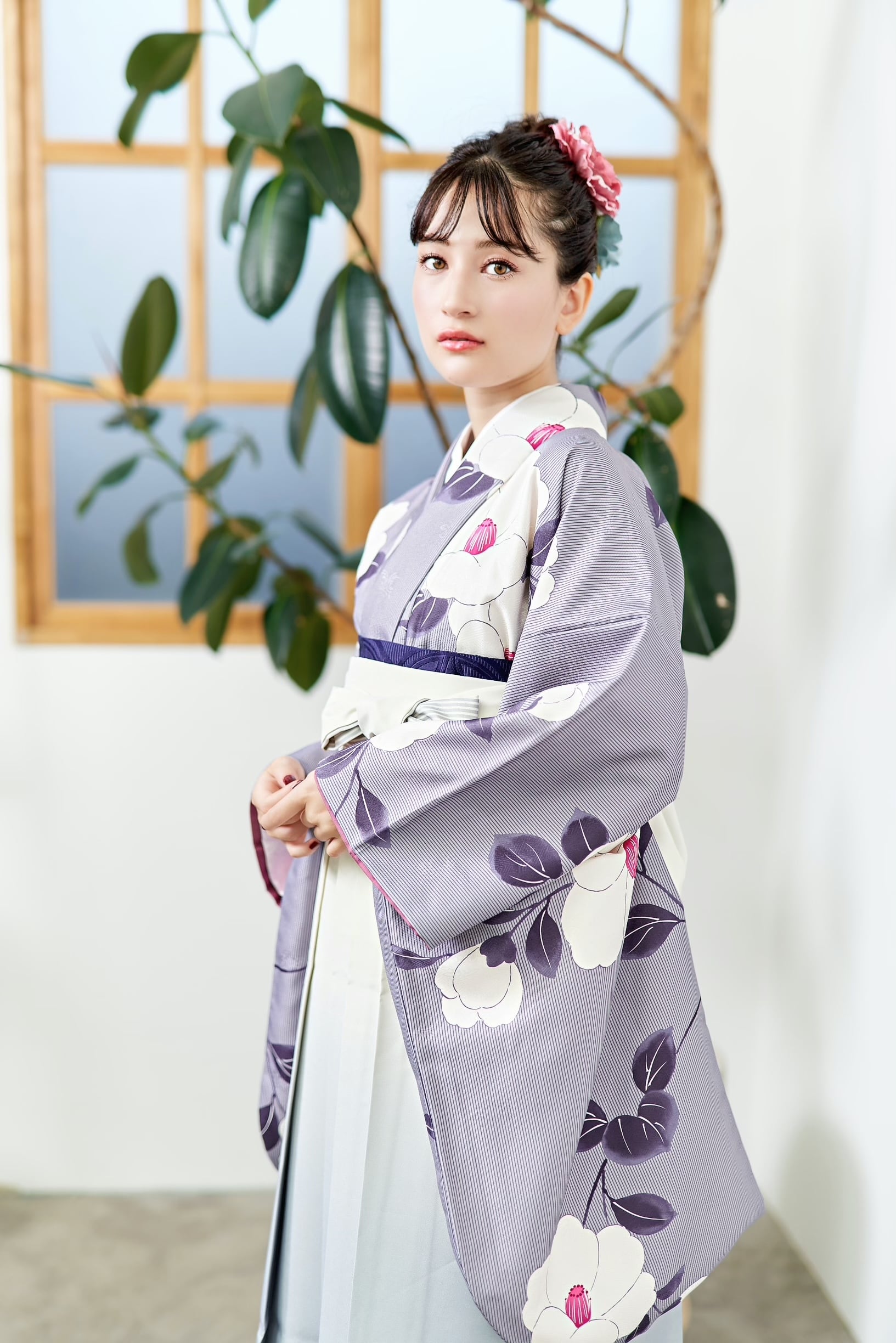 Kimono Sienne 卒業式袴3点セット パープルグレー 袴 二尺袖着物 袴 卒業式 | Kimono Sienne