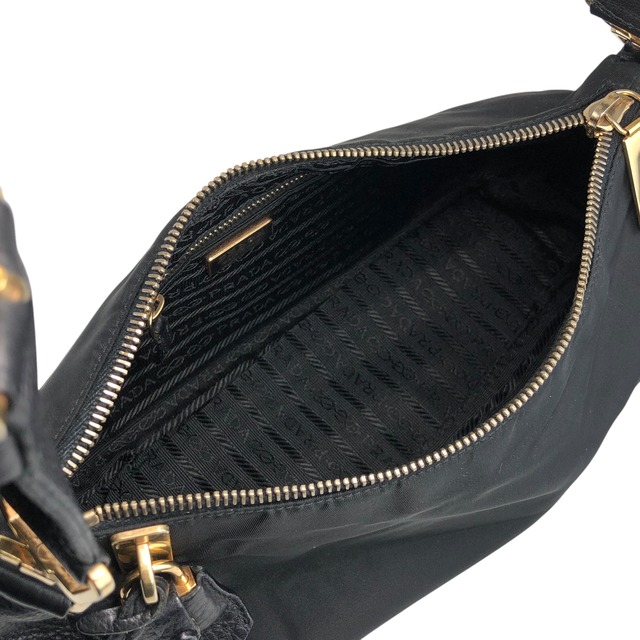 PRADA プラダ ショルダーバッグ ブラック カデナ ナイロン レザー セミショルダーバッグ vintage ヴィンテージ オールド diw6aj