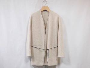 TENNE HANDCRAFTED MODERN “ no collar knit jacket“ ivory