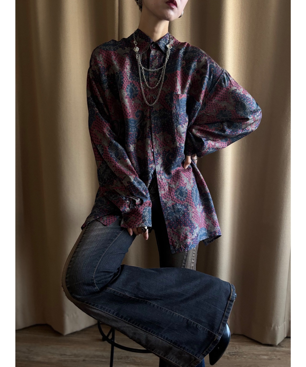 BOGARI paisley pattern silk shirt-5064-11