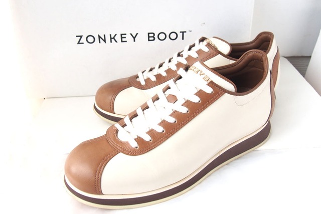 【中古】ゾンキーブーツ｜ZONKEY BOOT｜バイカラーローカットスニーカー｜5.5｜ホワイト×ブラウン