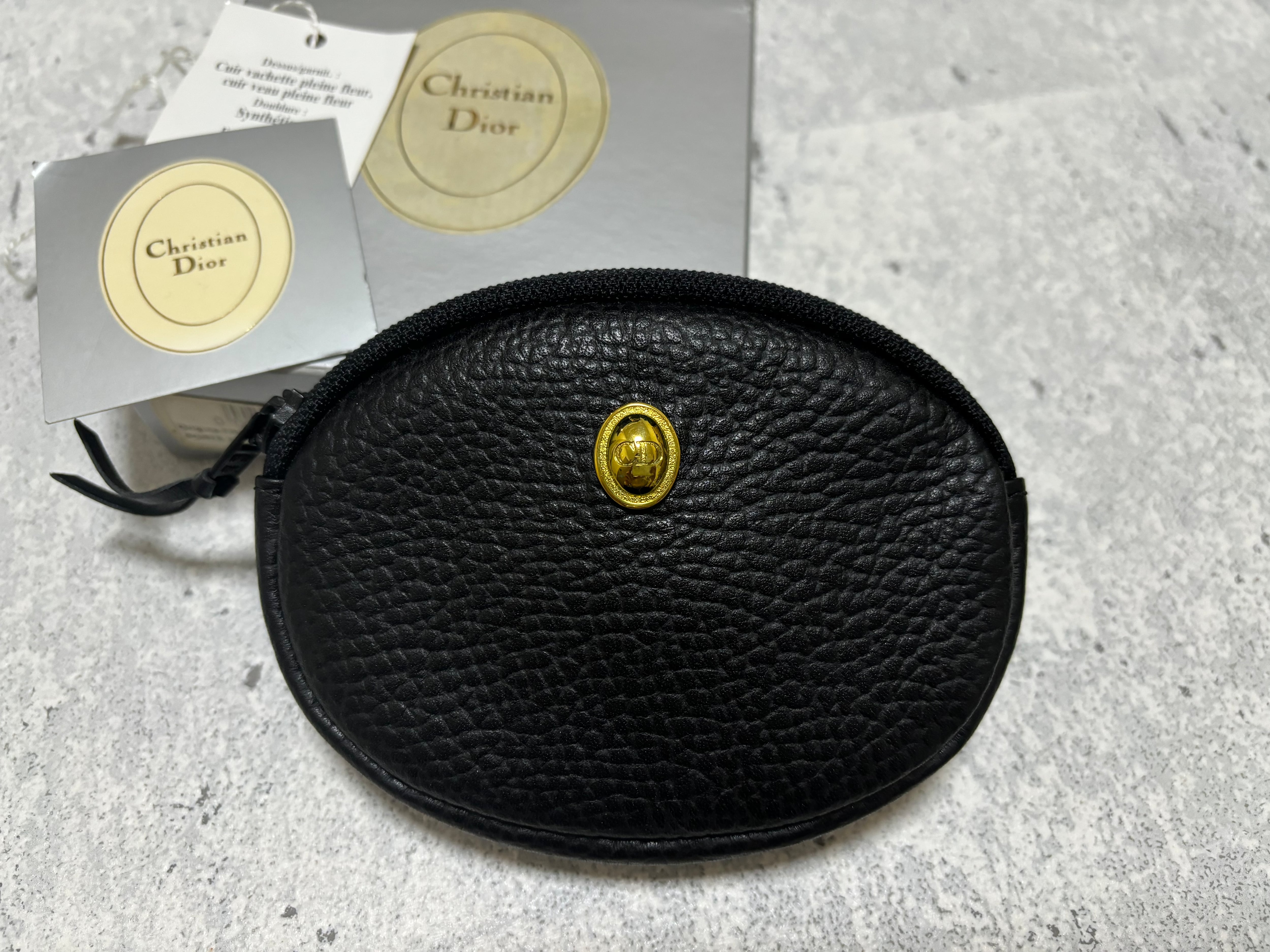 Christian Dior CDチャーム ラウンド レザーコインケース②