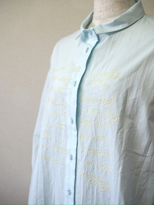 刺繍シャツ <ブルー>