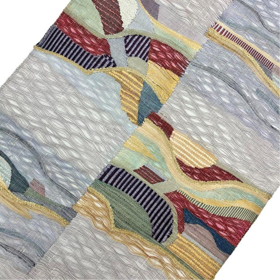 夏帯 袋帯 すくい織 夏すくい 抽象模様 薄霞色 O-3697 | Pay ID 