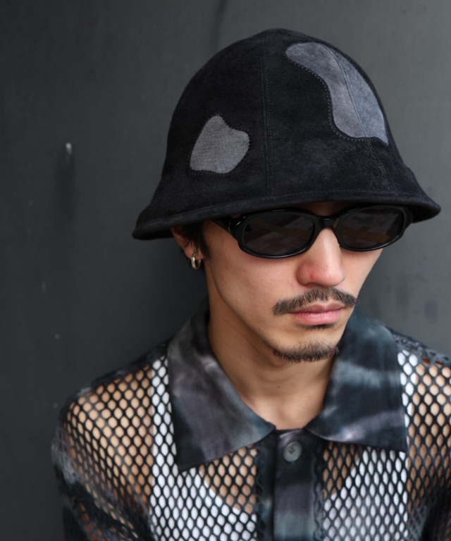 IndietroAssociation / IA-6156 LEATHER TULIP HAT (BLACK)