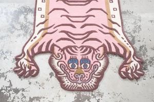 Tibetan Tiger Rug 《Mサイズ•ウール・オリジナル3・ピーチブロッサム243》チベタンタイガーラグ