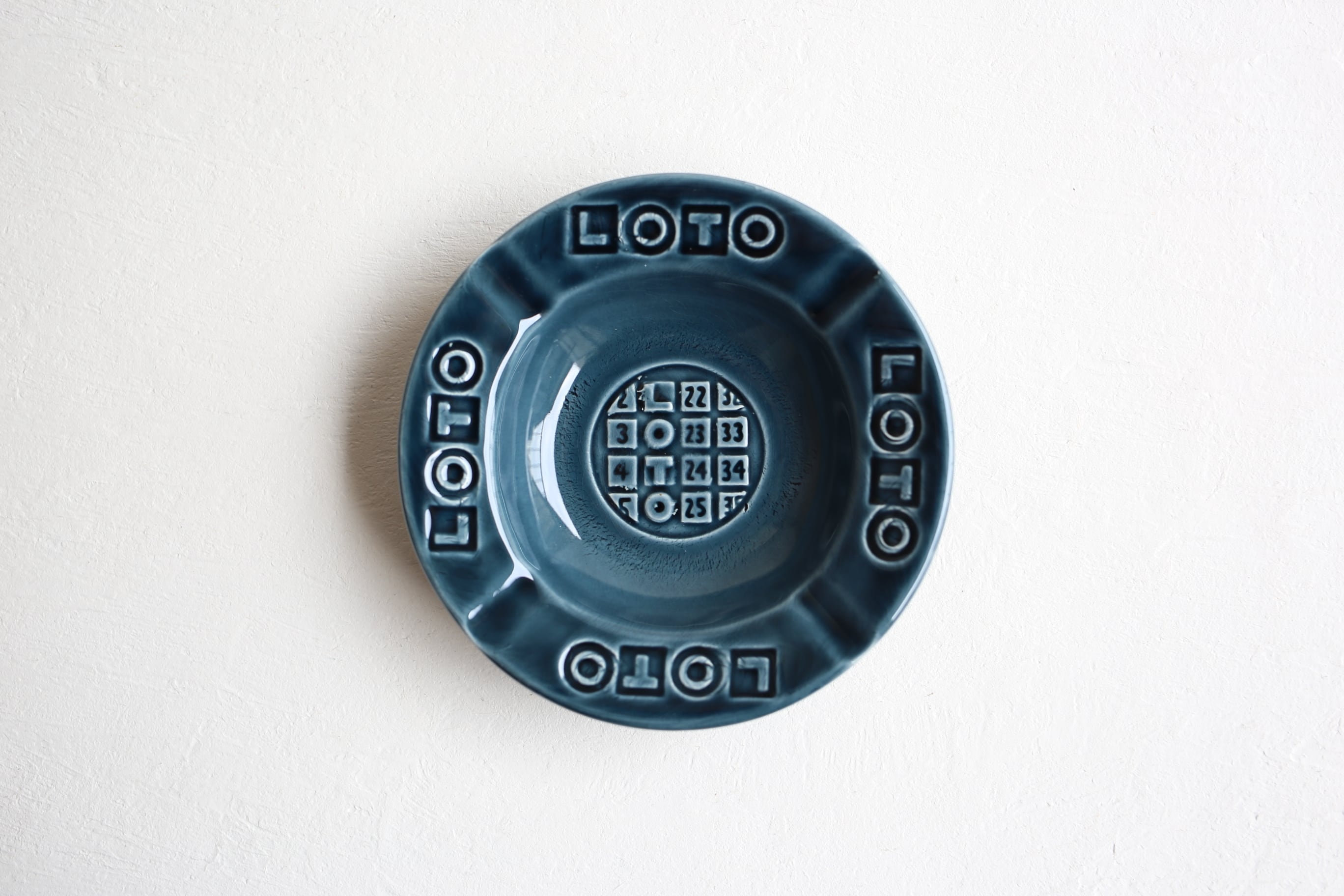 フランス アンティーク ヴィンテージ 『LOTO』 GIEN窯 ブルー(数字入り