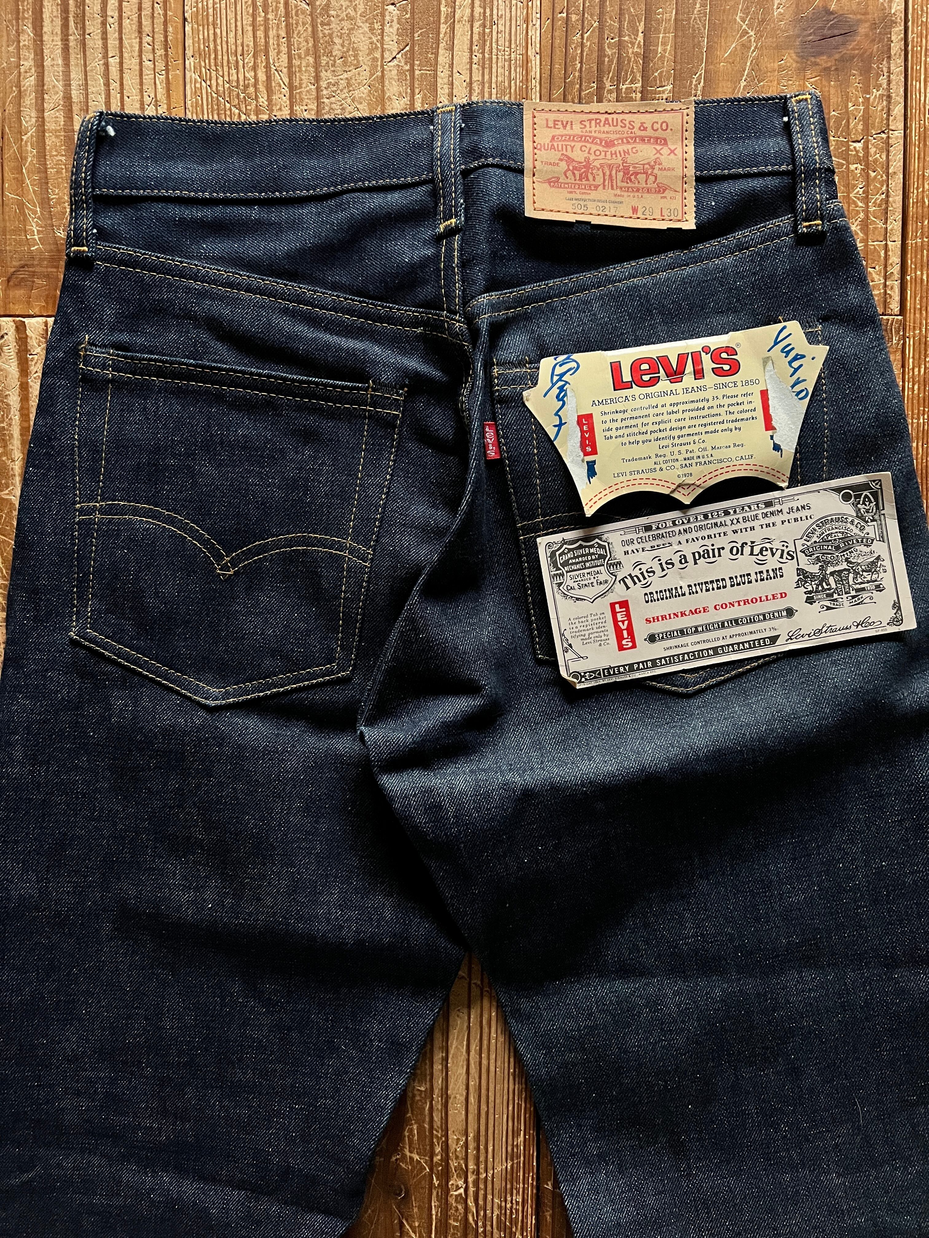 70's Levi's 505 66後期 デニムパンツ DEADSTOCK 表記(29×30) USA製