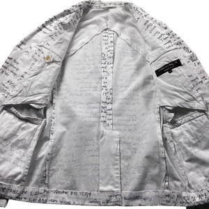 AD2005 COMME des GARCONS HOMME PLUS white cotton tailored jacket “Rip & Tongue”