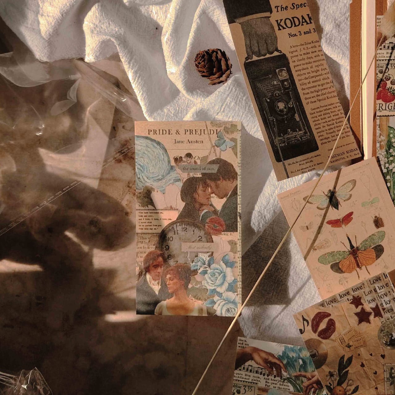 コラージュ素材 素材紙 8種 15柄 50枚 デザインペーパー カード アート