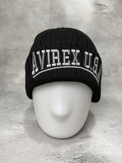 AVIREX / アヴィレックス ダブルアーチロゴニットワッチ ニット帽 ブラック