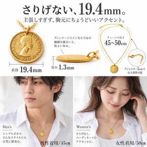 6ペンスコインネックレス ゴールド