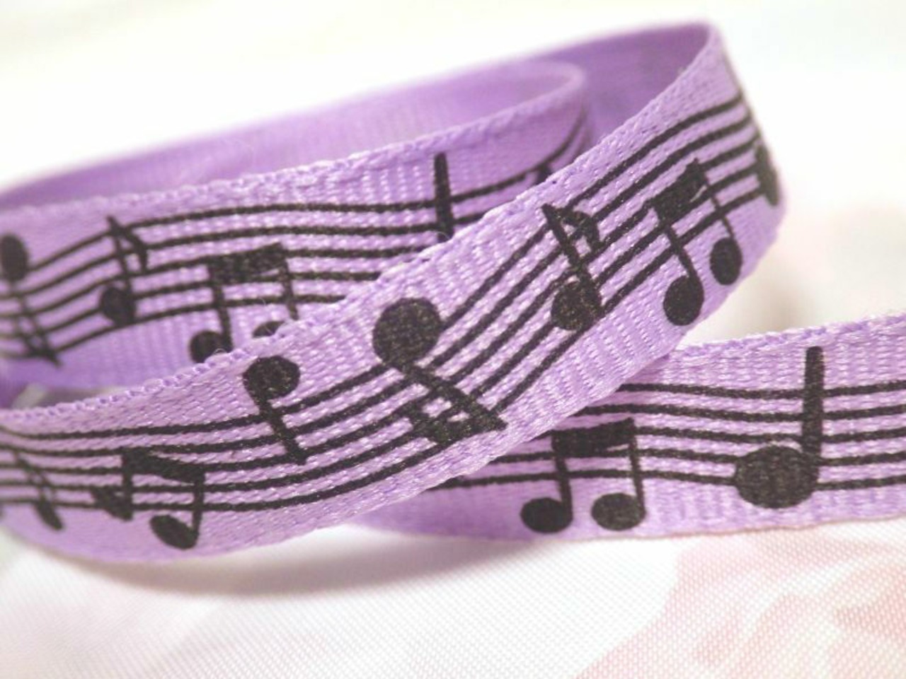 2m単位 楽譜リボン/ パープル(幅9.5mm)