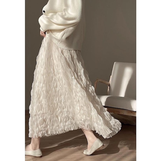 wavy pleated tulle skirt