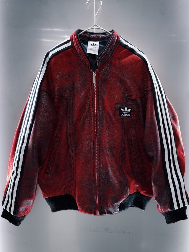 special “original re:make” vintage adidas × vintage leather jacket three stripe edition