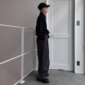 ハーフzipコンパクトスウェットPO/ブラック