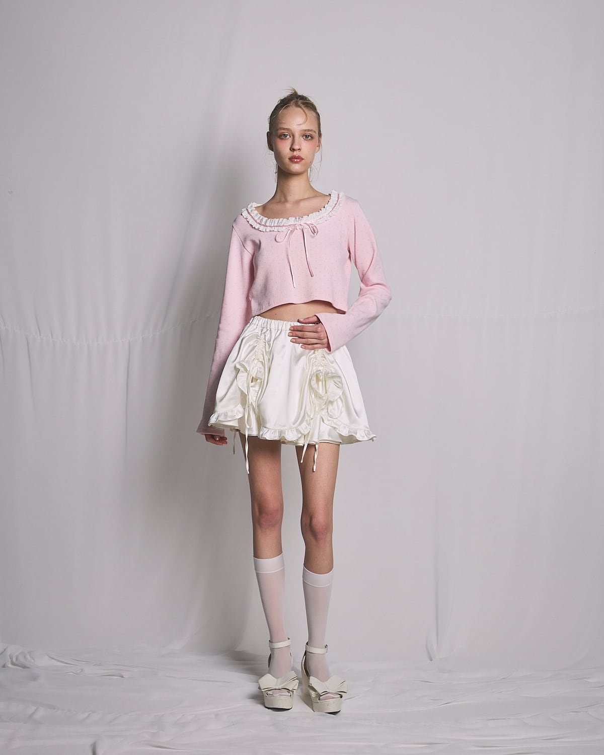 S/S バイカラーサテンミニスカート | lilLilly official webstore