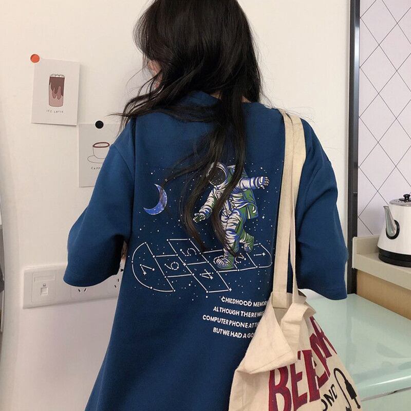 ルーズ薄手バックプリントTシャツ レディースサマートップス 大人ガーリー スウィート キュート カジュアル 夏物 萌量不足40711201990