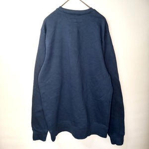 リーバイス　クルーネック　スウェット　ミニマル　トレーナー　刺繍ロゴ　ネイビーS