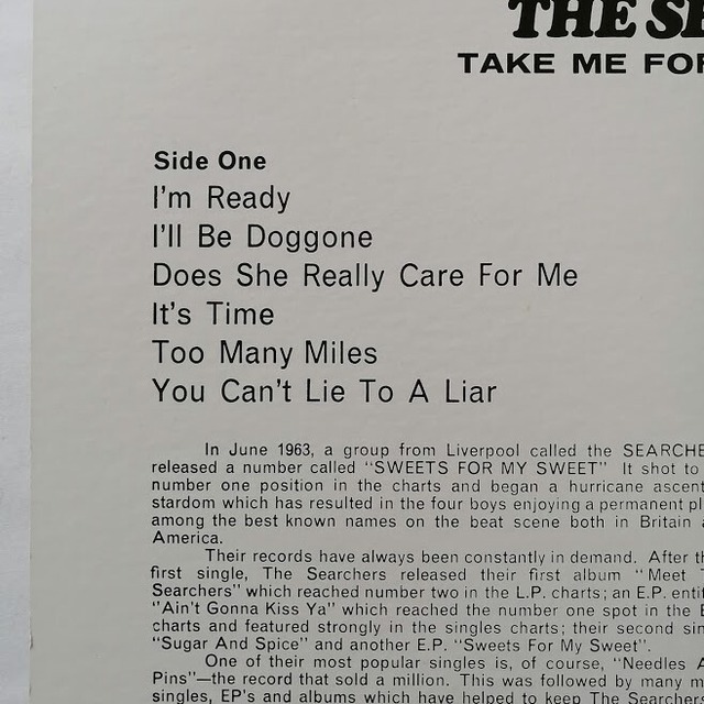 ザ サーチャーズ THE SEARCHERS テイク ミー フォー ホワット アイム ワース TAKE ME FOR WHAT I’M