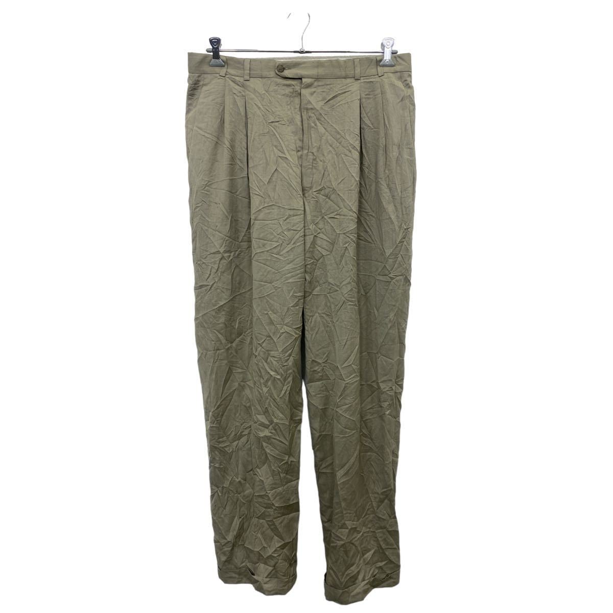 チノパンツ W36 タック入り TALONジップ ビッグサイズ ベージュ 古着卸