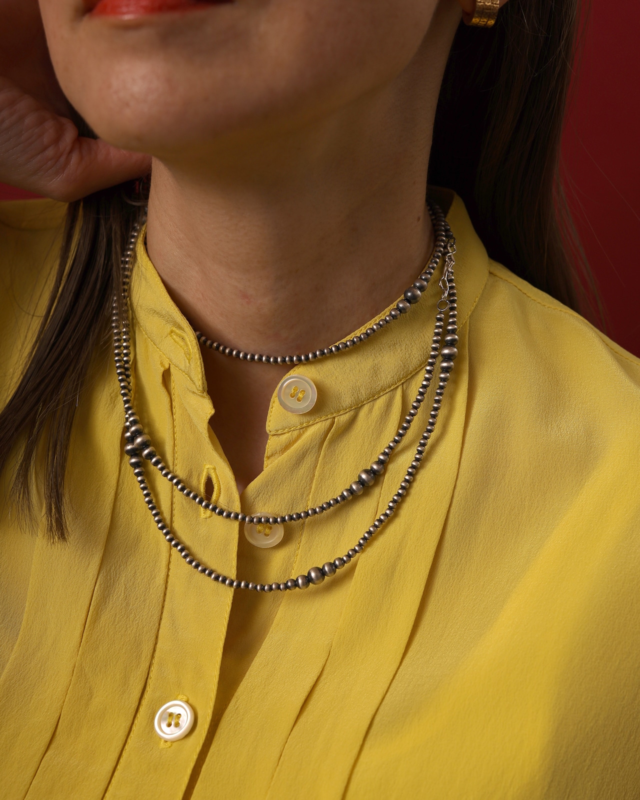 Navajo / Navajo Pearl Necklace - Multi 120cm