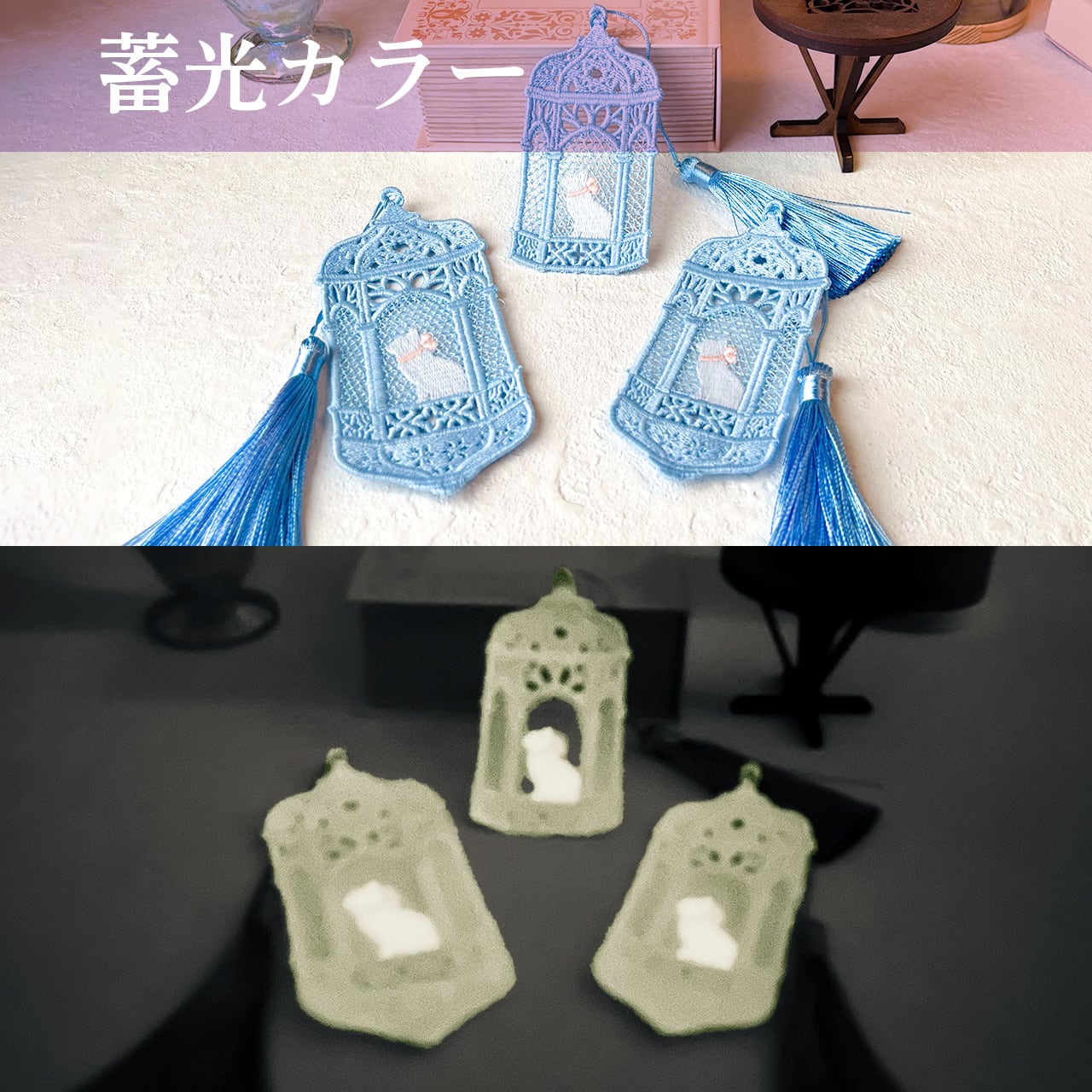 一点物✨️アンティークレース オーナメント 猫 マーメイド 魚 一点物