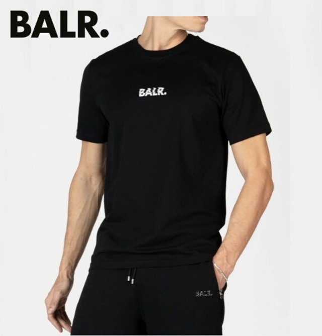 BALR ボーラー Tシャツ 半袖 メンズ GLITCH REGULAR FIT T-SHIRT JET BLACK B1112.1243 2024年 モデル