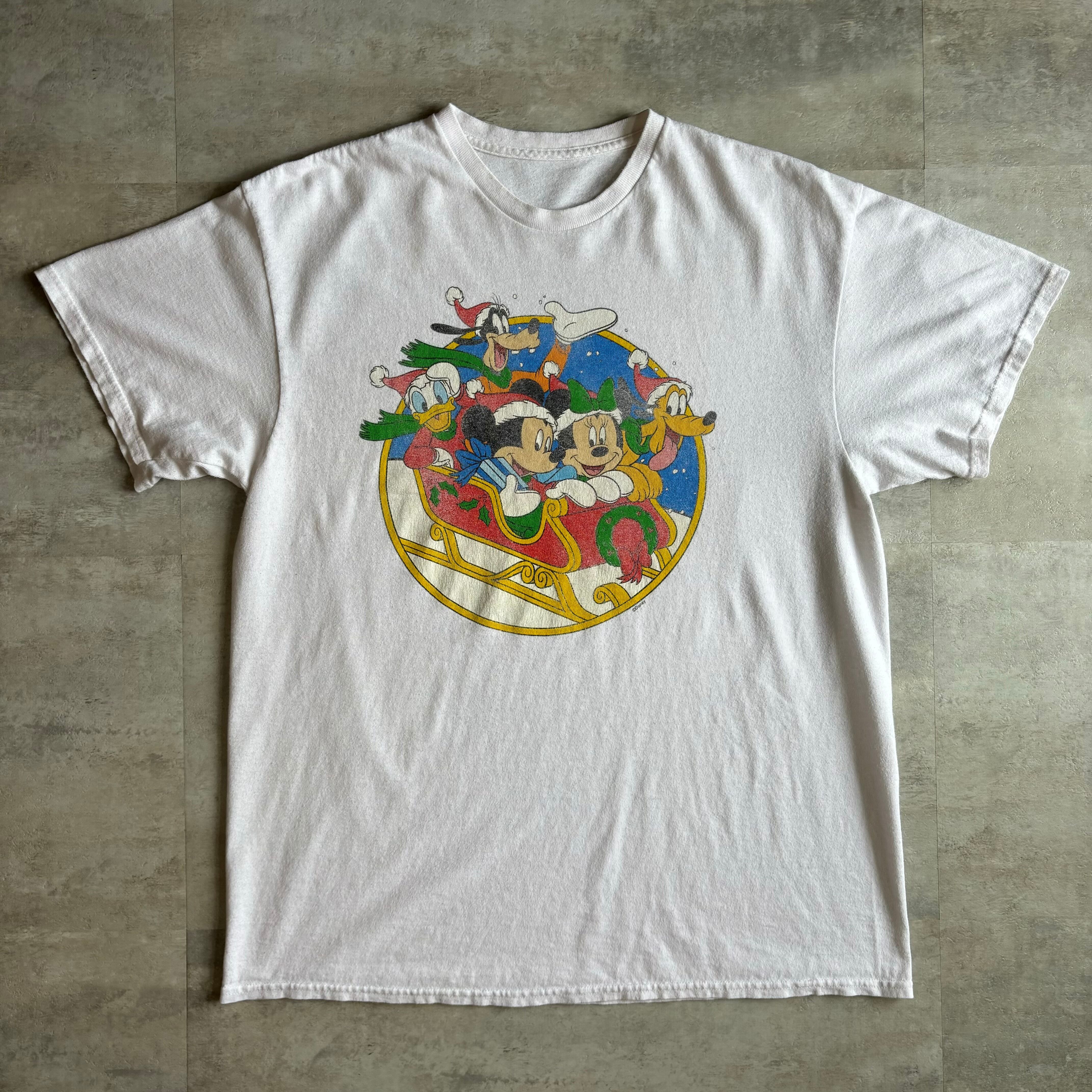 《Lsize》Disney ディズニー ミッキー ミニー ドナルド グーフィー プルート Tシャツ no.3252