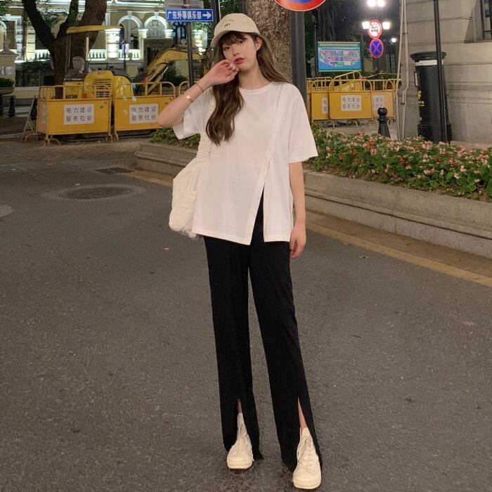 スタイルスタンダードサマールーズTシャツ ワイドレッグ レトロ 夏物 ワイドパンツ 1号婦人98970087123