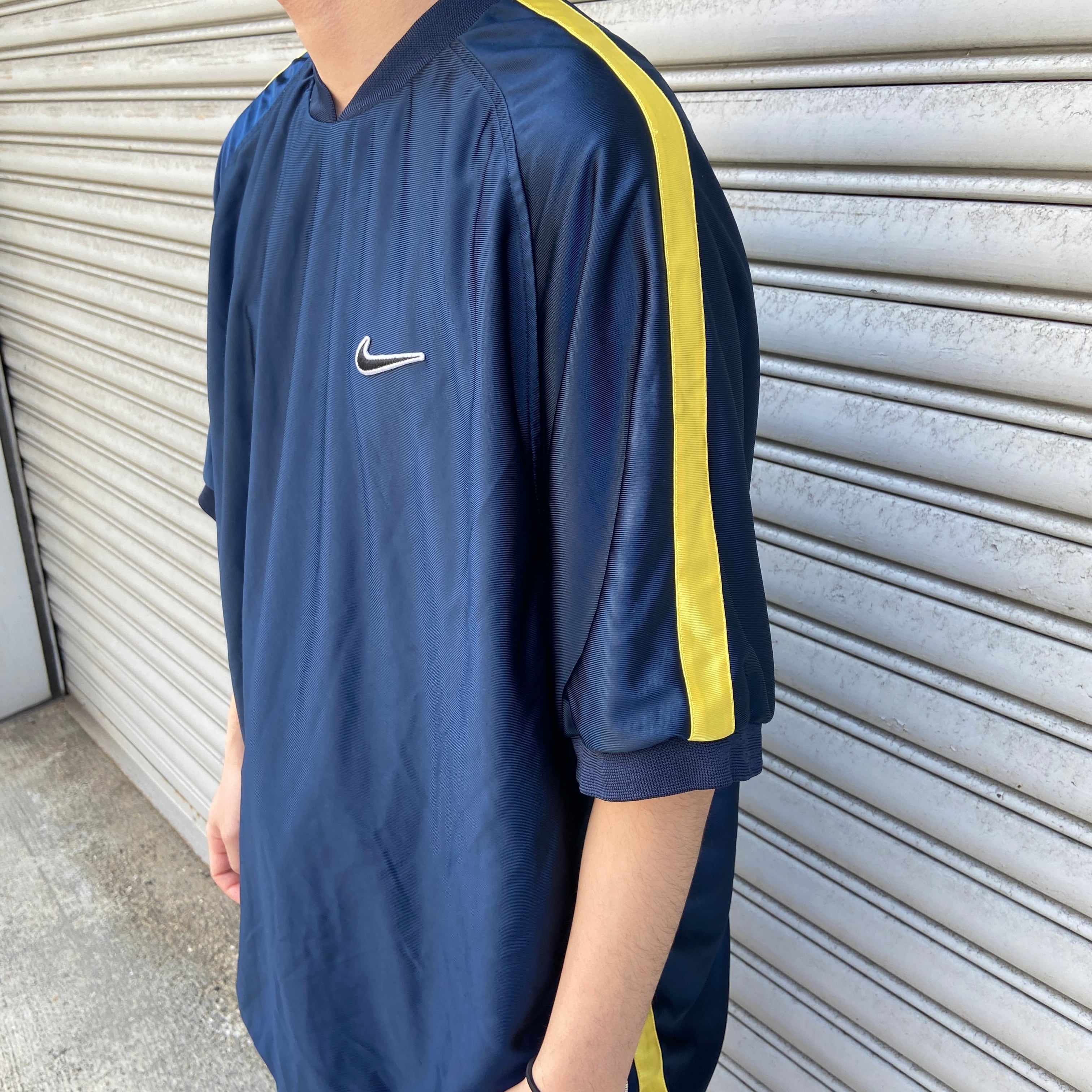 90s NIKE リバーシブルゲームTシャツ メッシュT 紺 シルバー M | 古着