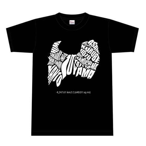 TOYAMA PREFECTURE Tシャツ　【富山県】　ブラック×ホワイト