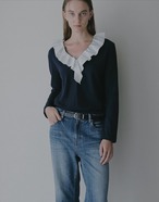 MANOF 2WAY FRILL NECK CUT TOPS