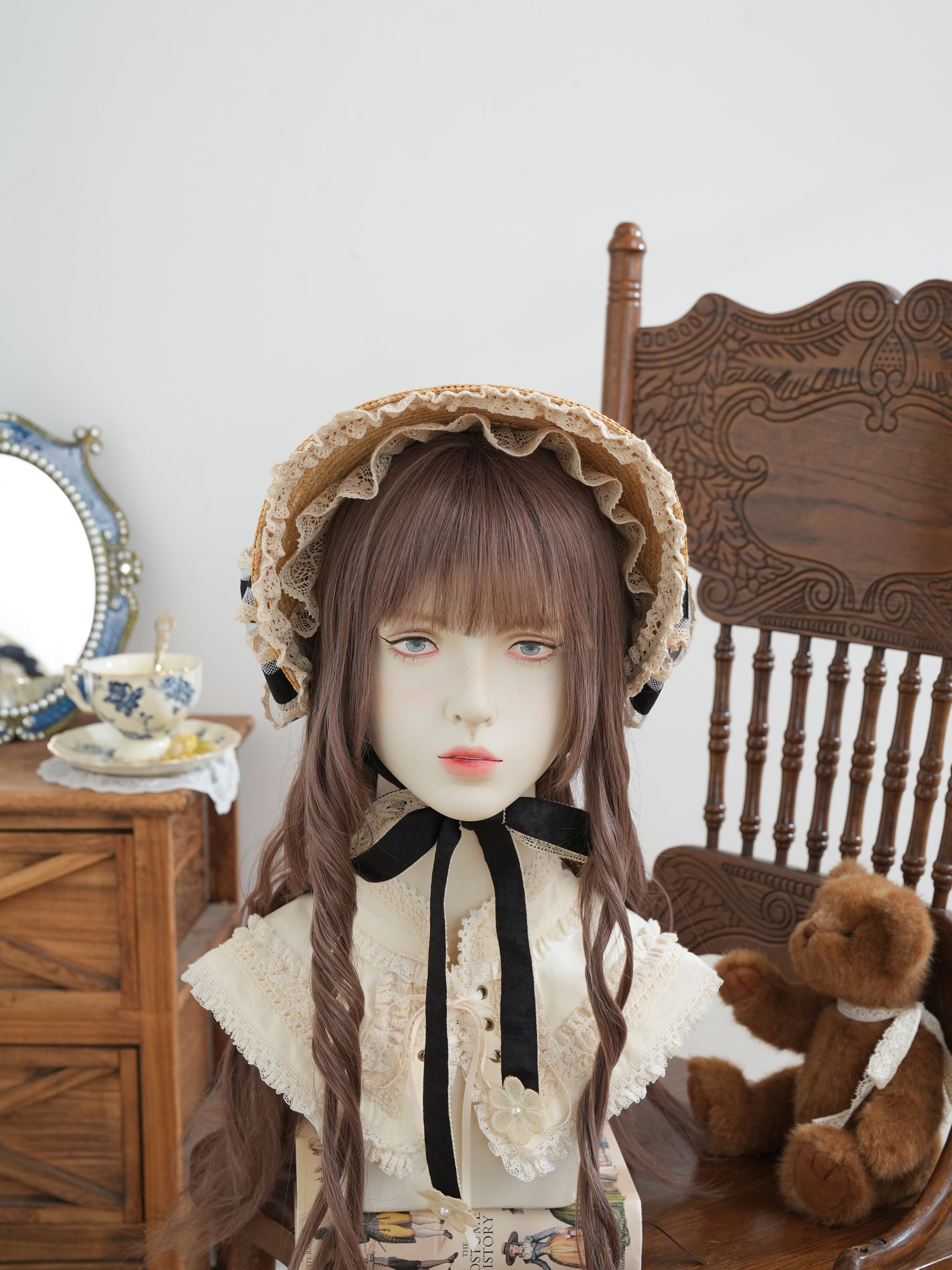 木陰のほほえみ 麦わらリボンボンネット | HoshibakoWorks