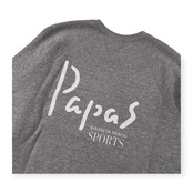 PAPAS パパス 両面Vガゼット プリント スウェット トレーナー サイズ 46 S /グレー/メンズ