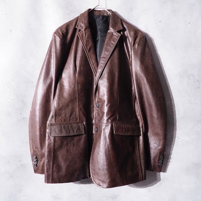 ” 極上 ” Beautiful Dark Brown color goat leather tailored jacket