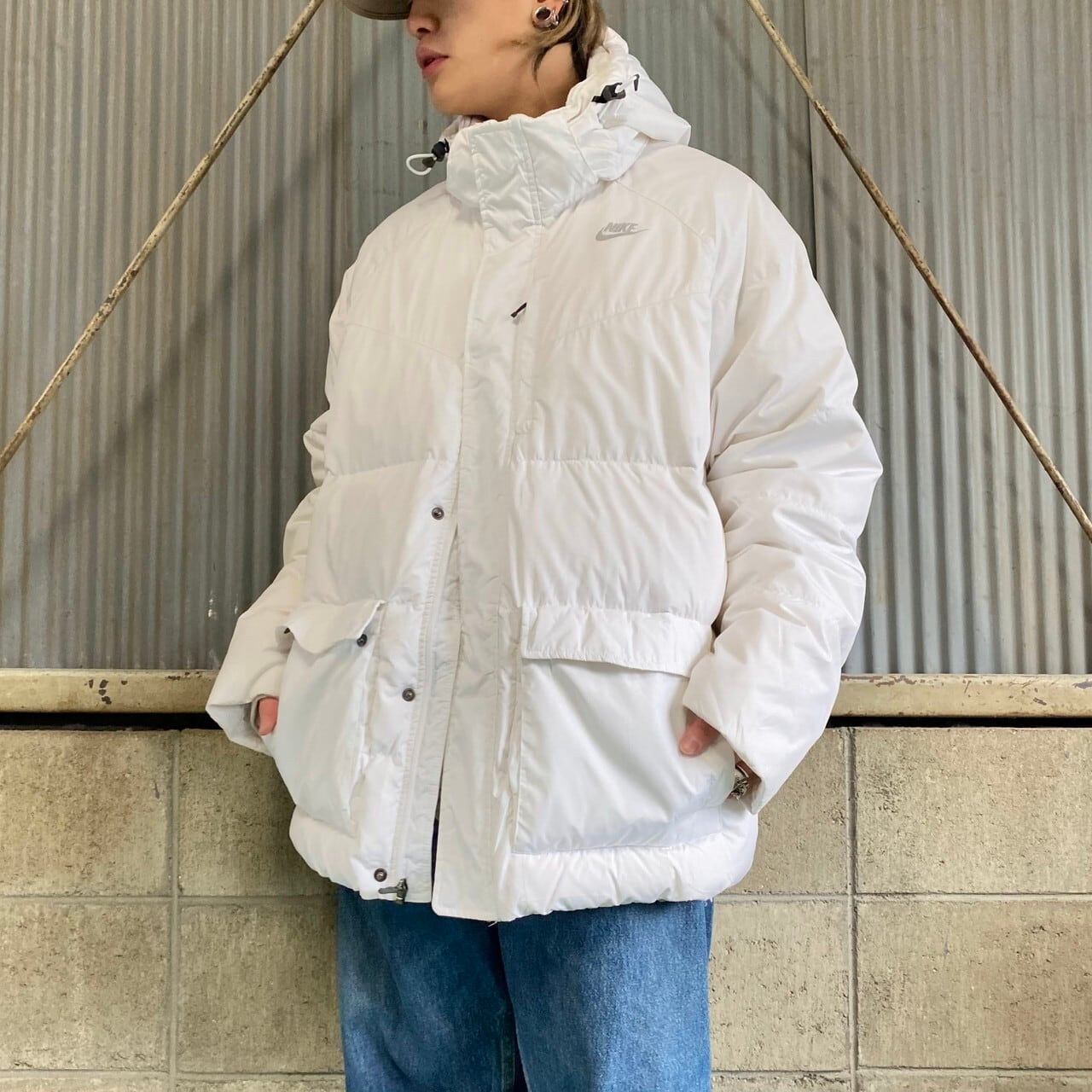 NIKE ナイキ 550フィルパワー ダウンジャケット メンズXL 古着 フード  